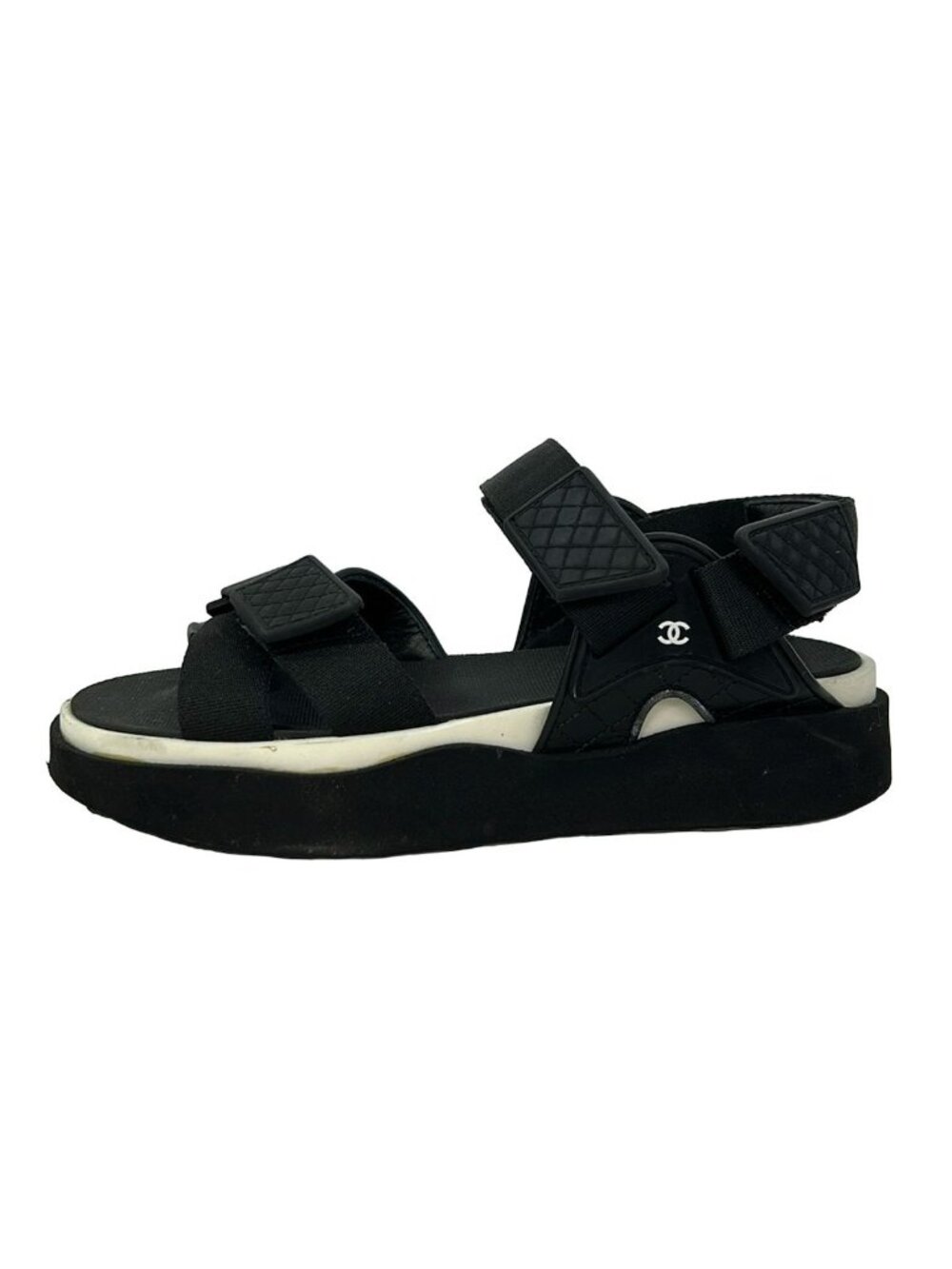 Chanel Sandals Black Leather